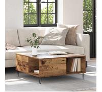 Moderne Table basse Table de salon - Petite table d'appoint, Bois ancien 80 x 80 x 36,5 cm Bois d'ingénierie@FR(17514）