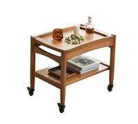 Moderne Table d'appoint en bois rustique, table d'appoint mobile moderne for le salon avec plateau amovible, tables d'appoint de canapé avec étagère de rangement et roulettes, table de chevet d'angle