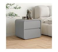 Moderne Table de chevet à 2 tiroirs, table de chevet moderne avec finition en cuir microfibre, commode en bois gris, table d'appoint de bout de canapé for le couloir du salon de la chambre Pratique(L4