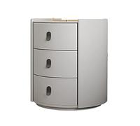 Moderne Table de chevet à 3 tiroirs, table de chevet ronde moderne, commode en bois, table d'appoint de canapé for chambre à coucher, salon, couloir, 16,5" DX 16,5" LX 19,6" H, blanc Pratique