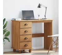 Moderne Table de travail, Bureau 'ASKIM'avec tiroirs 95x40x75 cm en bois massif de pin @FR(517603)