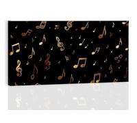 Moderne Tableau sur Toile Encadré 120L x 80l cm, Onirique Géométrique Musique Notes Art Mural aux Couleurs Éclatantes, Noir Décoration Murale Résistante à la Lumière pour Salon Chambre Salle de Bain