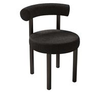 Moderne Tabouret Coiffeuse avec Dossier Courbé, Pouf Coiffeuse avec Structure Métallique, pour Cuisine, Salon, Chambre, ou Bureau(Black)