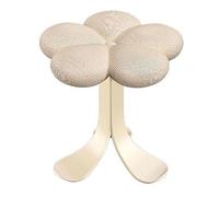 Moderne Tabouret Coiffeuse, en Forme de Fleur Chaise de Coiffeuse, avec Pieds en Acier Inoxydable pour Salle de Maquillage, Chambre à Coucher, Salon(Beige)