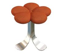 Moderne Tabouret Coiffeuse, en Forme de Fleur Chaise de Coiffeuse, avec Pieds en Acier Inoxydable pour Salle de Maquillage, Chambre à Coucher, Salon(Orange)