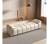 Moderne Tabouret de Chevet en Cuir Simple et Moderne for Chambre à Coucher, Banc Long léger, idéal for vestiaire ou Chaussures Bancs Bout de lit(Cream White,Petit)