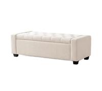 Moderne Tabouret de lit léger et Luxueux, Banc de Rangement for Chaussures, canapé, Salon, Chambre à Coucher Décoratif(Beige White,Grand)