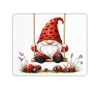 Moderne Tapis de Gaming, Adorable Nain de Jardin Ladybug à Pois Rouges Gaming Mousepad Résistant à Usure Tapis de Souris d'Ordinateur pour PC Souris Ordinateur