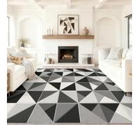 Moderne Tapis de Salon Lavable en Machine Antiderapant | Imprimé Triangle Squares Geometric, Tapis Doux et Léger pour Salle à Manger Chambre Couloir Bureau 160 x 230 cm