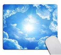 Moderne Tapis de Souris Gaming Ciel Bleu Nuages Blancs Mousepad Souris de Gaming 25x30cm pour PC,Les capteurs de Jeu,Souris