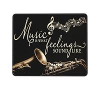Moderne Tapis de Souris Gaming, La Musique du Saxophone est ce à Quoi Ressemble Le Son des Sentiments Gaming Mousepad Confort Tapis de Souris d'Ordinateur pour Souris PC Joueurs Professionnels