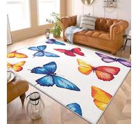 Moderne Tapis Salon Lavable Machine 60x90 cm Gros Plan Romantique D'Un Papillon Décoration intérieure Résistant Antidérapant Tapis Blanc Pour Salle Manger Cuisine Salon Canapé Chambre Enfants