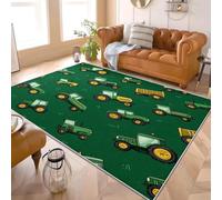 Moderne Tapis Salon Lavable Machine 80x150 cm ThèMe Du Tracteur De Dessin Animé Décoration intérieure Résistant Antidérapant Tapis Vert Pour Salle Manger Cuisine Salon Canapé Chambre Enfants