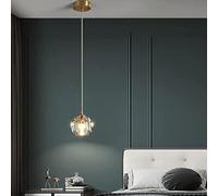 Moderne Tête Unique Cristal Verre LED Suspension Luxe Fer Forgé Suspension Longue Ligne Petite Suspension Nordique Chambre À Coucher Petit Lustre