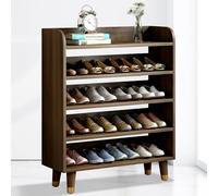 Moderner Schuhschrank Schuhaufbewahrung mit 5 Ebenen Schuhregal aus Holz für 20 Paar Schuhe Einfache Montage für Flur Wohnzimmer Schlafzimmer (marron)