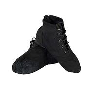 Modernes Chaussures De Danse Chaussure de Ballet Semelle Souple Yoga Gymnastique Split Plate Ballet Doux Toile Chaussons pour Hommes Femmes Little Kid Lacets Filles Canvas Jazz Dance,Noir,Noir,43 EU