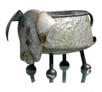ModernFarmhouseAnimalPlanterRusticPlastic GardenDecorFigurineforOutdoorPatio SealedFlowerContainer (vache/cheval/mouton/chien/chat/cochon) (D - Chien)