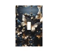 ModernGold Couvertures décoratives pour interrupteur Motif papillons blancs et noirs - Panneaux muraux durables pour interrupteurs et prises de courant