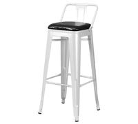 ModernIndustrialMetalMetalBarstoolswithElegantLowBack65cmHighContemporarySquareSeatRubberLegs Perfectfor Kitchen and Dining Room.