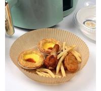 Modernique Lot de 120 doublures rondes en papier parchemin jetables pour friteuse à air, 16 cm, pour Ninja, Tefal, Cosori et autres, non blanchi, pour la cuisson, la rôtissage ou la cuisine, nettoyage