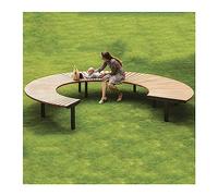 modernité Bancs d'extérieur, sièges de Parc circulaires, bancs circulaires Modernes en Bois anticorrosion avec Cadres en Acier Meuble