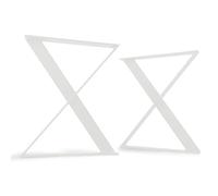 modernLOFTart Pied de Table Blanc Z 80x10 mm - Pied de Table Metal en Acier Plat Sablé et Revêtu par Poudre - Cadre de Table Largeur 60 cm, Hauteur 72 cm - Loft Industriel Pieds de Table