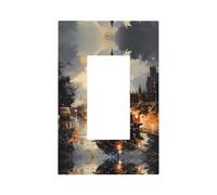 ModernLondon Couvre-interrupteur décoratif imprimé taxi couleur - Panneaux muraux durables pour interrupteur et prise de courant