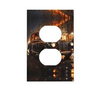 ModernLondon Couvre-interrupteurs décoratifs imprimés en cabine noire - Panneaux muraux durables pour interrupteurs de lumière et de prise