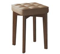 ModernMakeupVanityChairRubberwoodSmallBedroomStool10ColorsAvailableStylishandDurablePerfect for DressingTablesTables (Marron clair)
