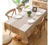 Moderno Mantel Rectangulaire de Algodón Lino Impermeable y Duradero Suave y Elegante Resistente al Desgaste Couleur Marrón Claro Tamaño 140 × 180 cm