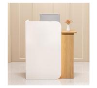 Moderno mostrador de venta al por menor con cajones cerrados escritorio de recepción con iluminación LED para salón oficina y pago ideal para tiendas y comercios.