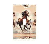 ModernPrancing Couvre-interrupteur décoratif imprimé cheval marron - Panneaux muraux durables pour interrupteurs de lumière et de prise