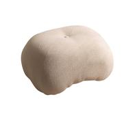 ModernSherpaFootstoolwithLegsLowSeatOttomanforLiving & BedroomSoftUpholsteredBeigeFootrest&TeaStool