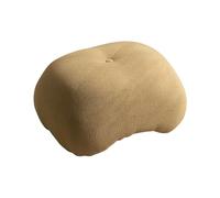 ModernSherpaLowStoolSoftUpholsteredFootestforLiving & BedroomStylish OttomanTeaTablewithLegsLightKakiFootstoolforComfort