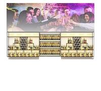 ModernWallMountedWineRackwithGlassHolder4TierWineStoragefor HomeBarRestaurant&HotelStylish Wine CabinetDecorforWineLovers