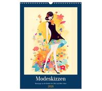 Modeskizzen - Hommage an die Kleider der 50er und 60er Jahre (Wandkalender 2026 DIN A3 hoch), CALVENDO Monatskalender: Mode als Kunst: Kleider-Illustrationen als Hommage an die goldenen Jahre der Mode