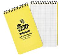 MODESTONE Bloc-notes d'extérieur - 7,6 x 13 cm - Reliure à spirales sur le dessus - 50 feuilles quadrillées - 7 x 7 mm - Imperméable et indéchirable - Ignifuge