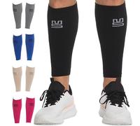 Modetro Sports Manchons de compression pour mollet pour homme et femme - 20-30 mmHg Chaussettes sans pieds pour jambe 1 pack - Support du mollet pour la course à pied, Noir , Large/X-Large