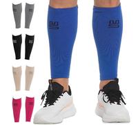 Modetro Sports Manchons de compression pour mollet pour homme et femme - 20-30 mmHg Chaussettes sans pieds pour jambe 1 pack - Support du mollet pour la course à pied, bleu, Large/X-Large
