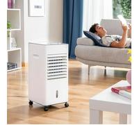 MODEZVOUS - Climatiseur Portable Evaporation Purificateur Air Ioniseur Sans Lame avec Eclairage LED 90W - Blanc