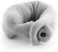MODEZVOUS - Coussin de Nuque Massant, Coussin Cervical Vibrant, Oreiller de Voyage pour Avion et Voiture - Mousse - Polaire - 2 Niveaux de Vibration - Gris