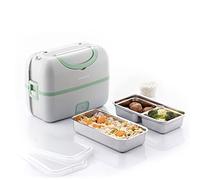 MODEZVOUS - Gamelle Chauffante Electrique Vapeur - Bento Lunch Box 200W Boite qui Garde Repas Chaud, 2 Compartiment, Chauffe Plat Electrique Cuiseur à œufs et Cuisson des Repas