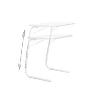 MODEZVOUS Table d'Appoint Pliante Portable, Table Réglable en Hauteur pour Ordinateur Portable, pour Chambre, Salon, Lit - Blanc