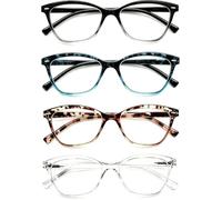 MODFANS Lot de 3 Lunettes de Lecture Femmes,Lunettes de Vue Branches a Ressort,Leger Comfort Vision Nette,Lunettes Loupe Ronde Style Fashion