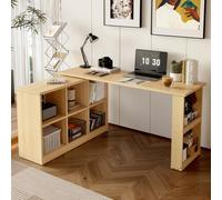 MODFU Bureau d'angle - 140x104x75 cm - avec Plateau - Matériau MDF - Naturel