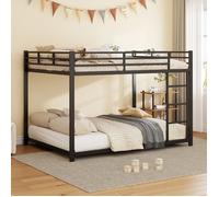 MODFU Lit superposé enfant 140 x 200 cm en fer avec barrière. noir