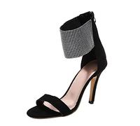 MODFUSDF Nouvelles sandales d'été, sandales à talons à talon à bout ouvertes confortables et polyvalentes, sandales de chaussures de taille en plein air en plein air décontractées-black,38