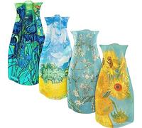MODGY Lot de 4 vases à Fleurs Extensibles en Plastique Moderne Pliable pour centres de Table de Mariage, Table à Manger, décoration d'intérieur, Salon, Salle de Bain, Bureau, Vincent Van Gogh