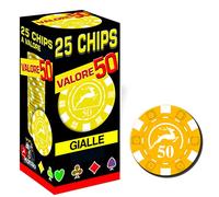Modiano 25 Chips 14 g Jaune Valeur 50 Texas Hold'em Poker Cartes Jeu