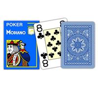 Modiano 300481 Jeu de Cartes de Poker Cristallo 4 Jumbo Index Bleu